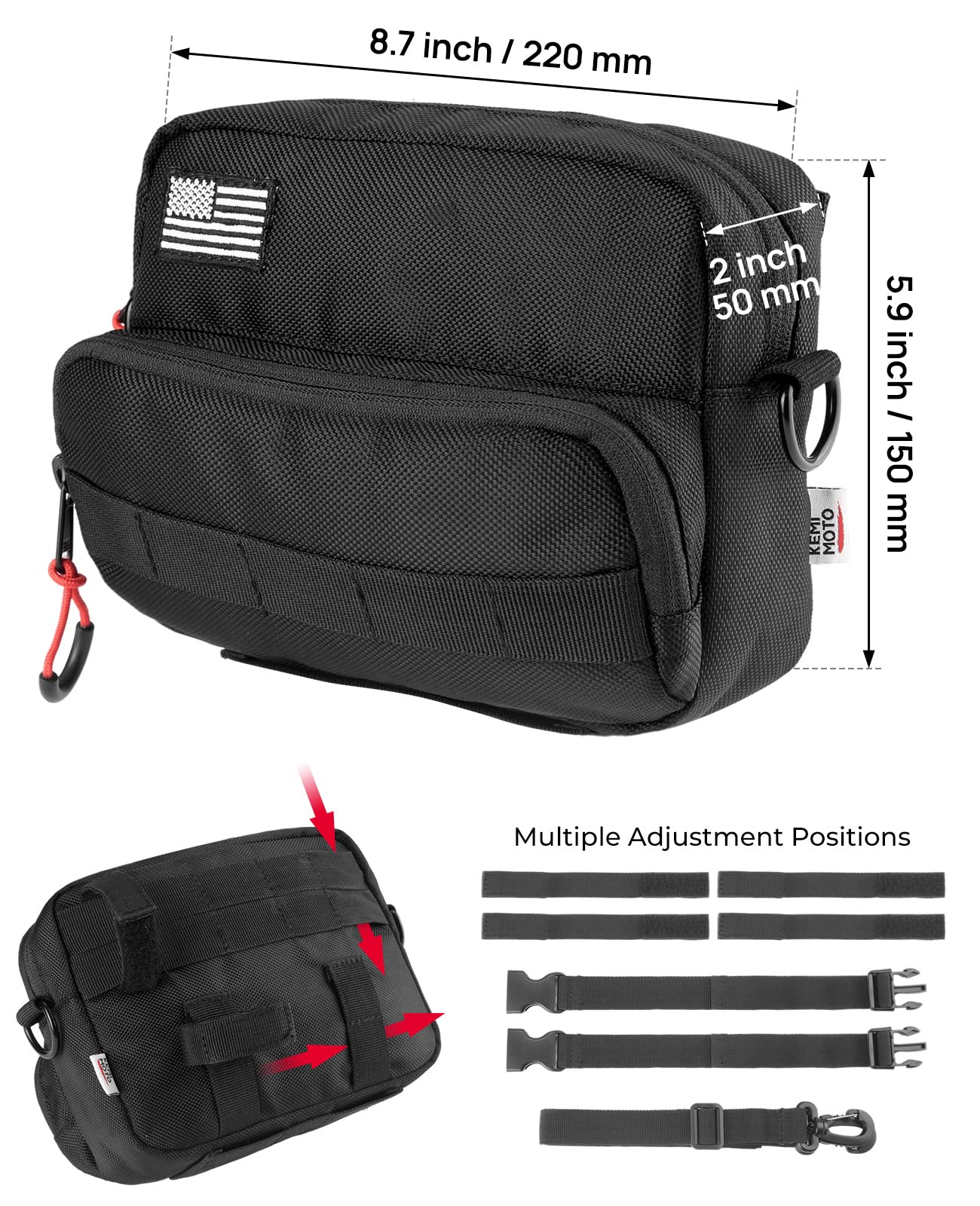Motorcycle Handlebar Bag for Cruiser Softail Dyna Sportsters - Image 5