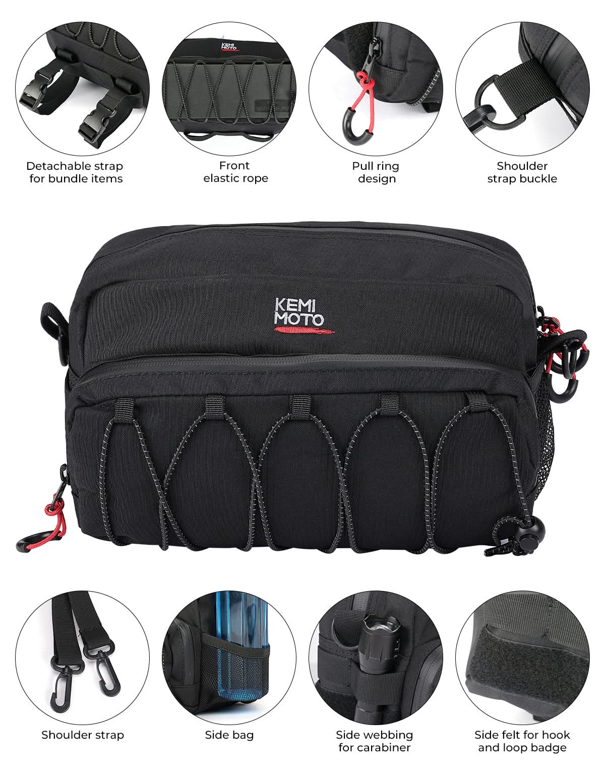 Motorcycle Handlebar Bag for Cruiser Softail Dyna Sportsters - Image 3