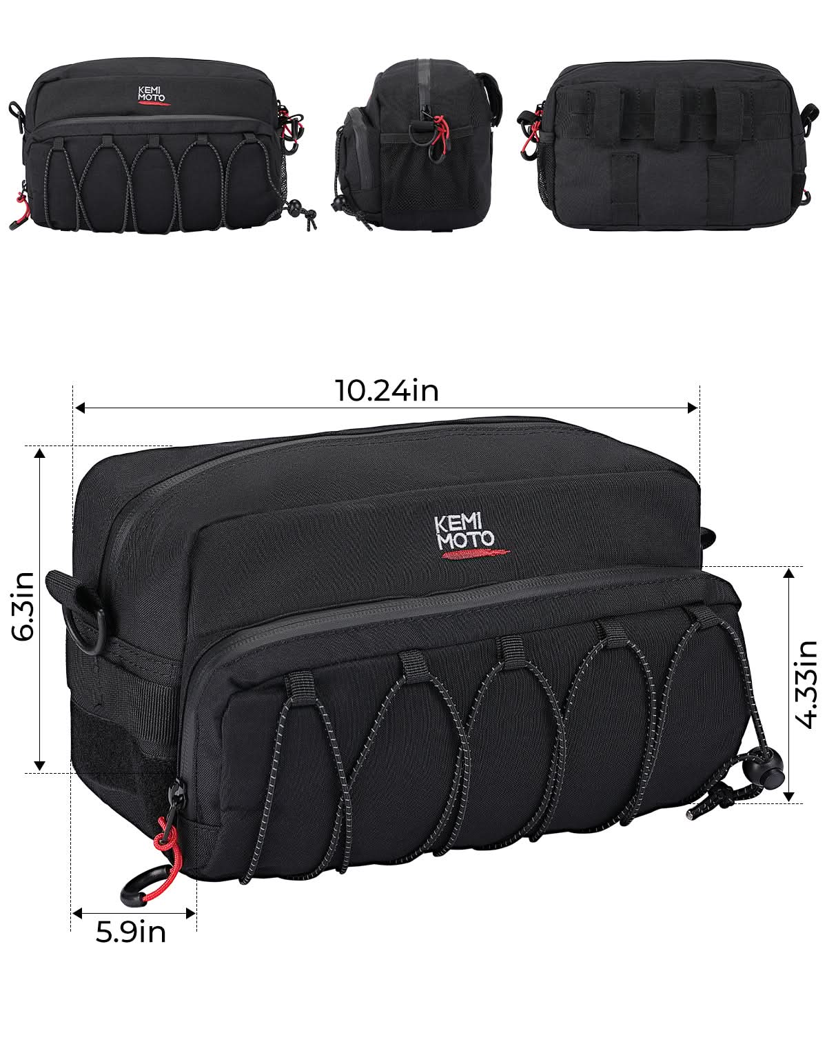 Motorcycle Handlebar Bag for Cruiser Softail Dyna Sportsters - Image 4
