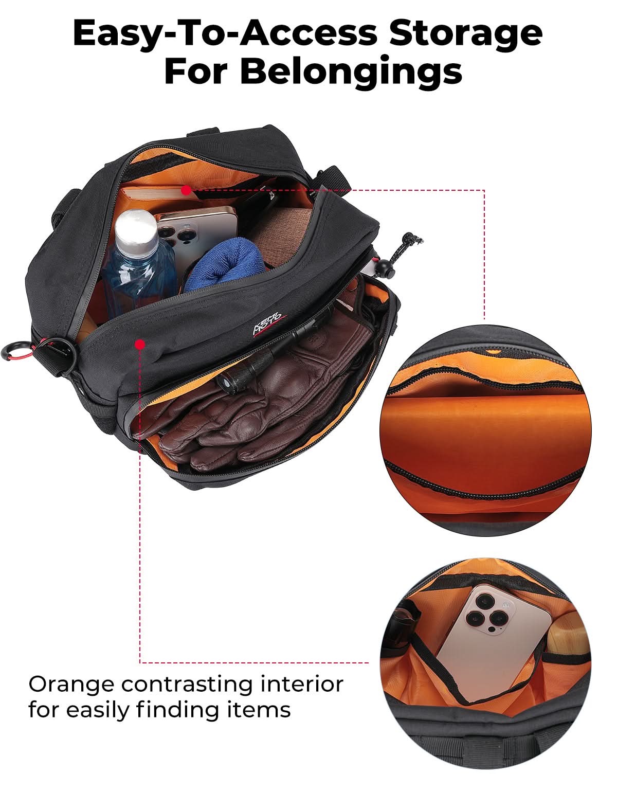 Motorcycle Handlebar Bag for Cruiser Softail Dyna Sportsters - Image 6