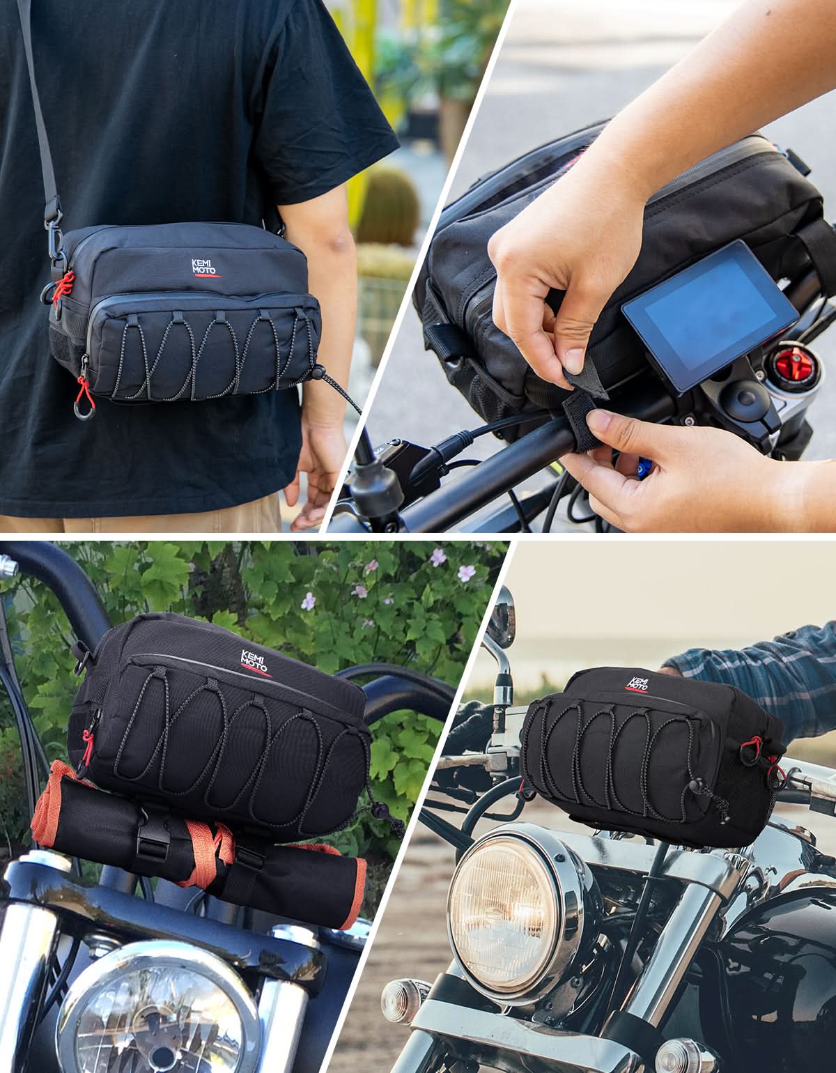 Motorcycle Handlebar Bag for Cruiser Softail Dyna Sportsters - Image 8