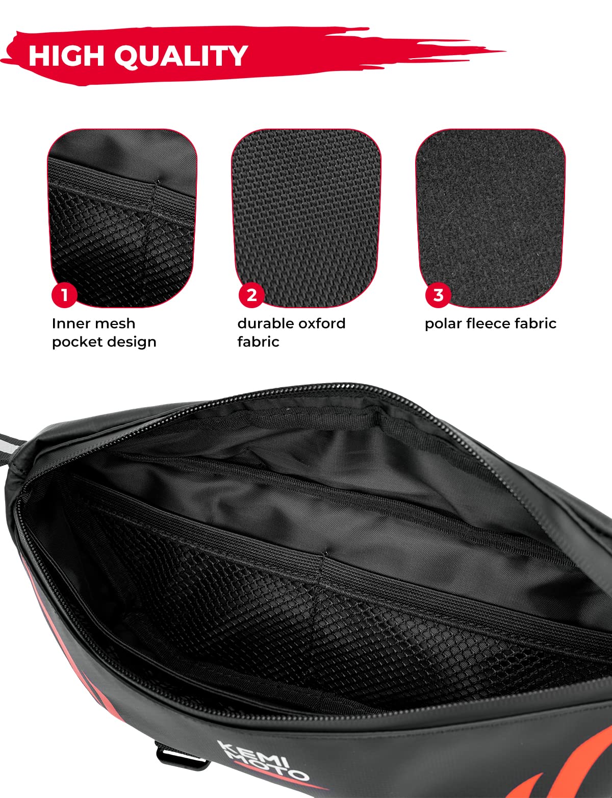 Universal Motorcycle Handlebar Bag for Dirt Bike,Scooter - Image 5