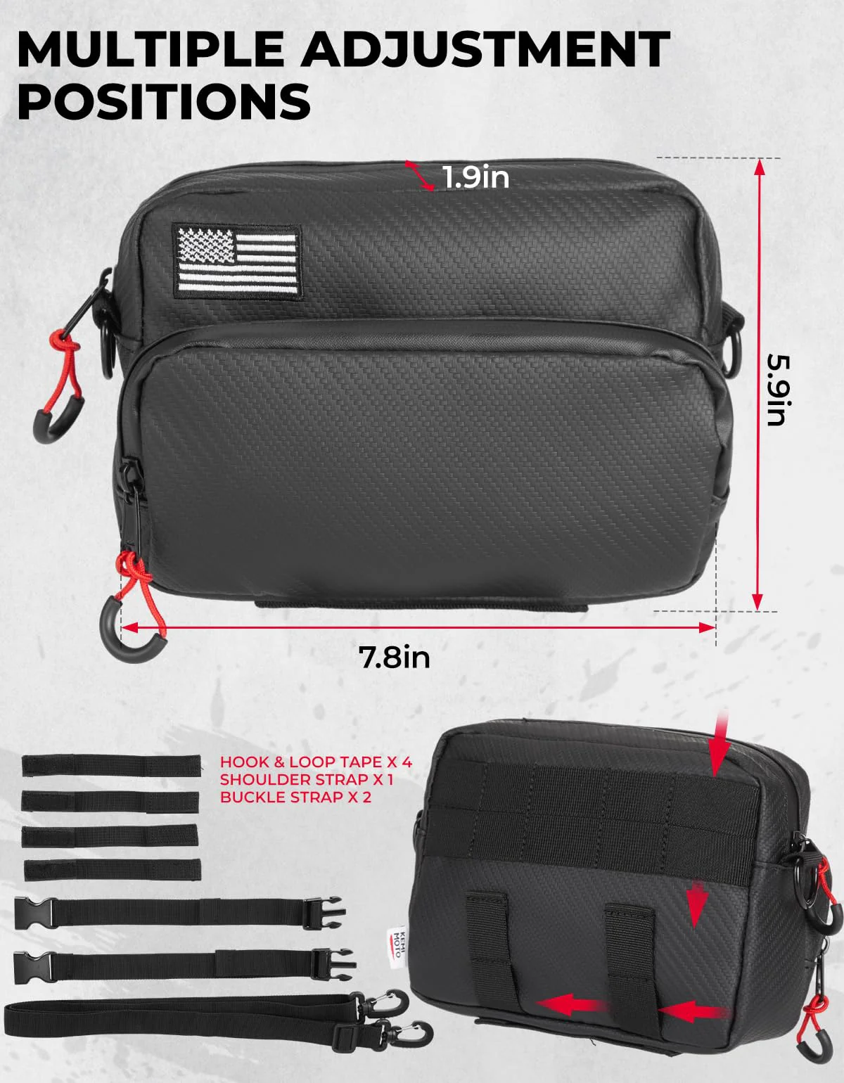 Motorcycle Handlebar Bag with Waterproof Cover - Image 4