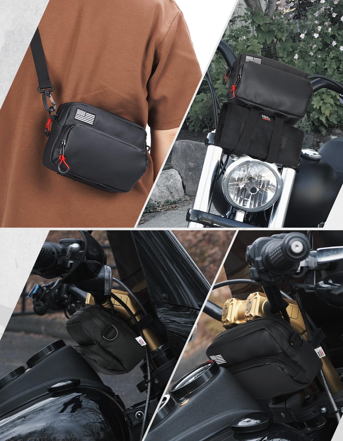 Motorcycle Handlebar Bag with Waterproof Cover - Image 7