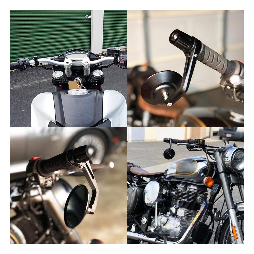 Motorcycle Handlebar End Mirrors for 7/8" Handle Round - Image 7