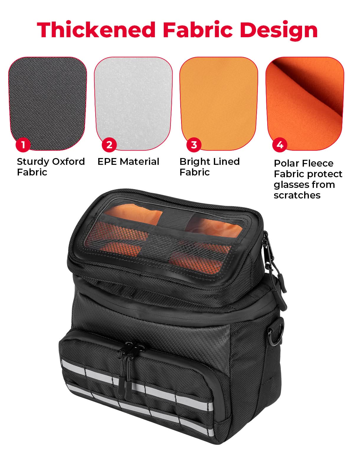Motorcycle Handlebar Tool Bag for Cruiser Softail Dyna Sportster - Image 2