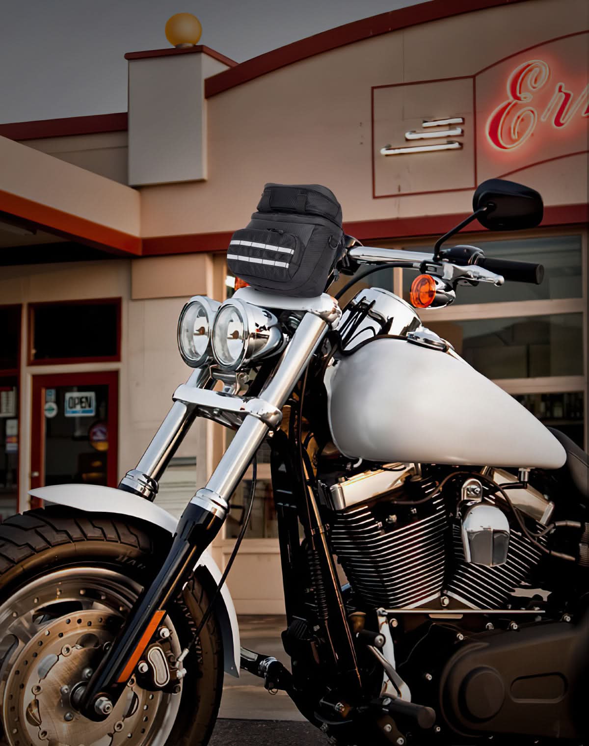 Motorcycle Handlebar Tool Bag for Cruiser Softail Dyna Sportster - Image 7