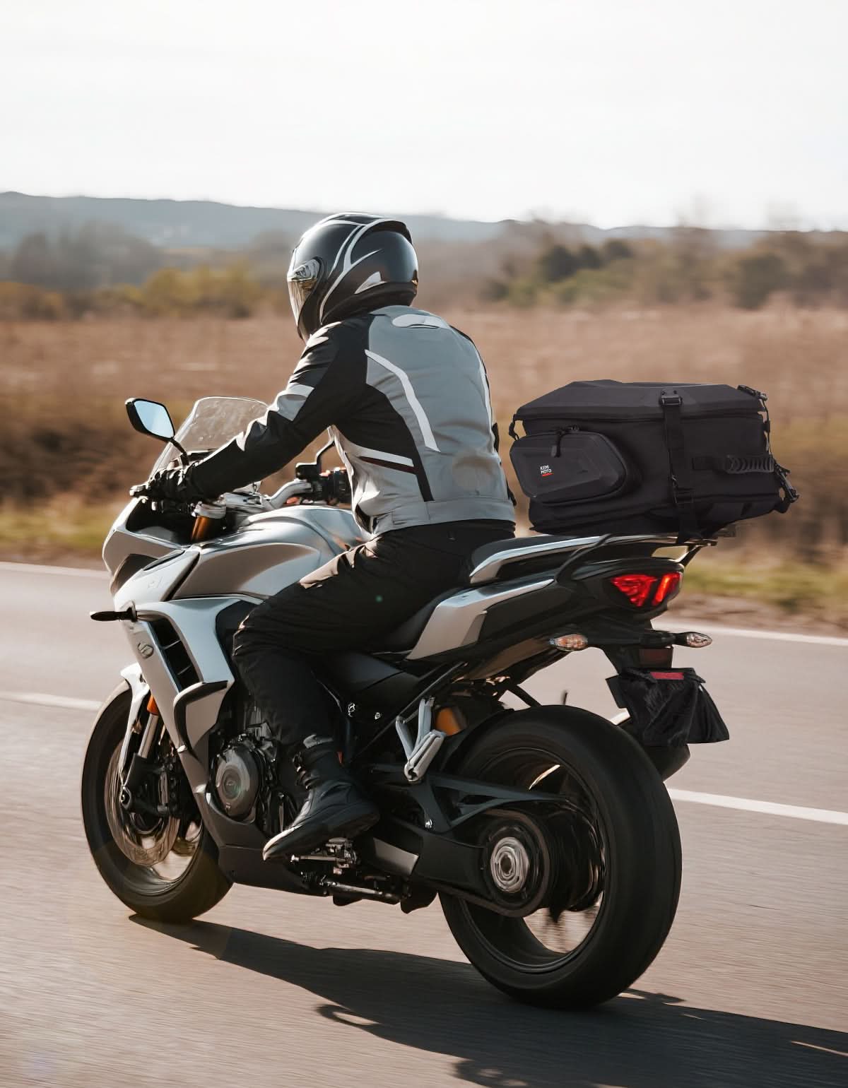 Motorcycle Hard Shell Tail Bag 23-35L Expandable Waterproof - Image 7