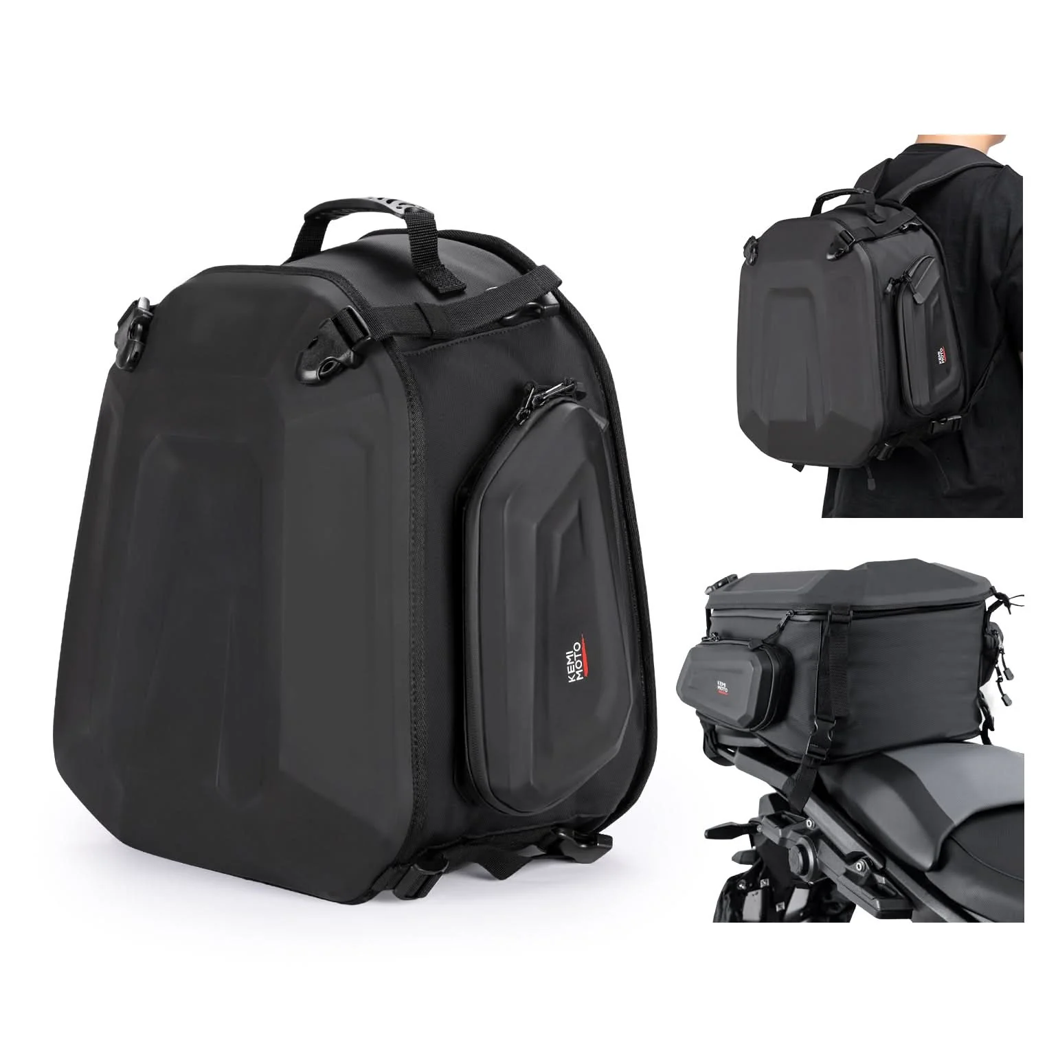 Motorcycle Hard Shell Tail Bag 23-35L Expandable Waterproof - Image 8