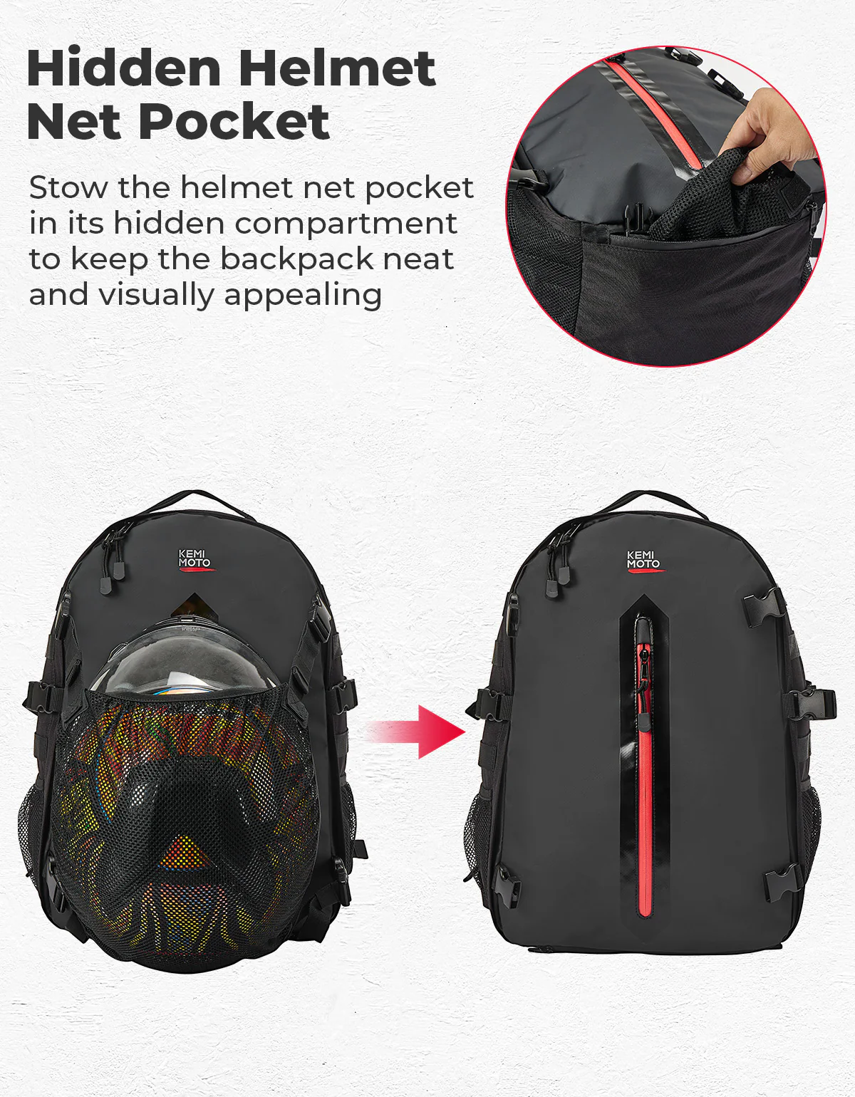 Motorcycle Helmet Backpack, 27-35L - Image 5