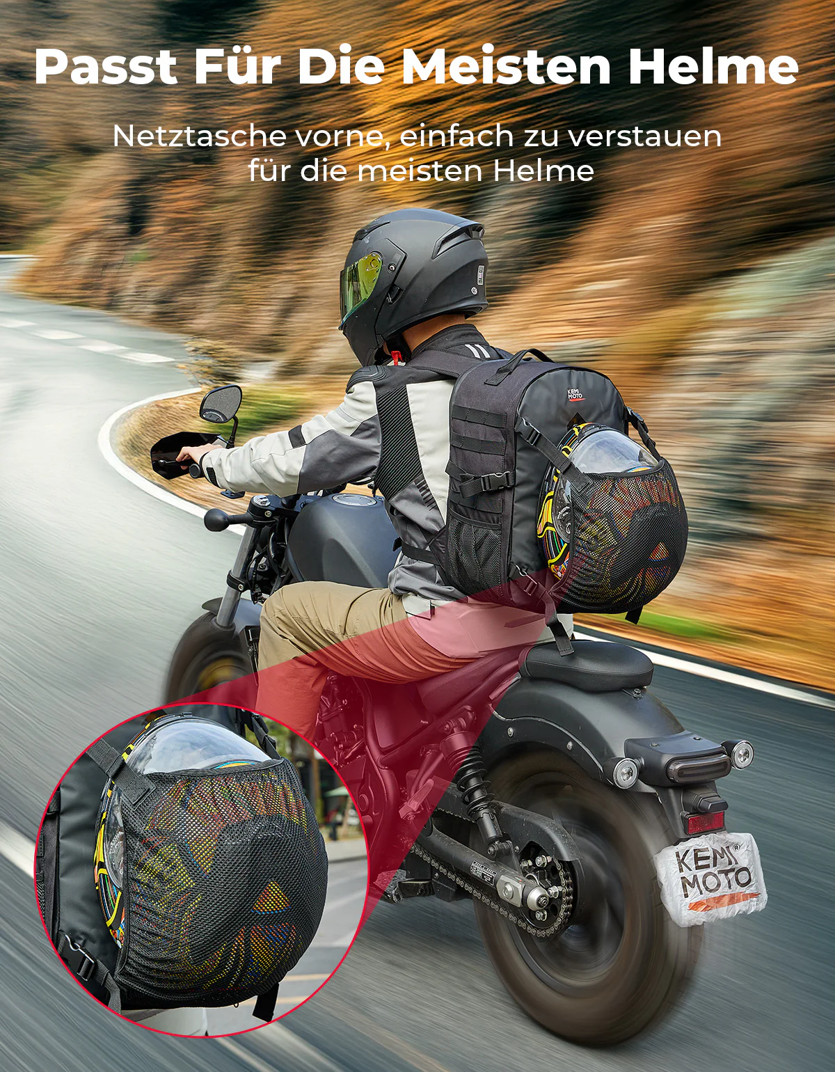 Motorcycle Helmet Backpack, 27-35L - Image 7