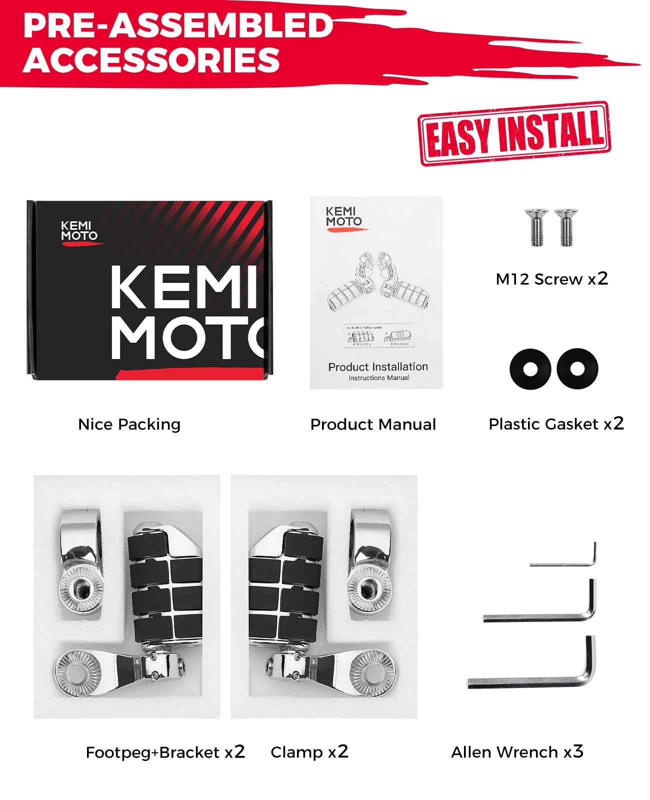 Motorcycle Highway Pegs, Foot Pegs for Sportster Softail Dyna - Image 6