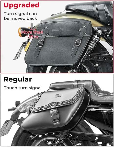Motorcycle Leather Saddle Bags for Sportster 883 - Image 2
