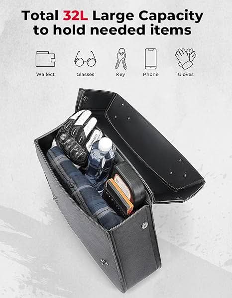 Motorcycle Leather Saddle Bags for Sportster 883 - Image 4