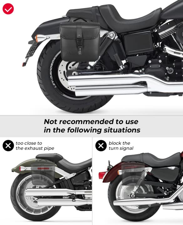 Motorcycle Leather Saddle Bags for Sportster Softail Dyna Road King - Image 3