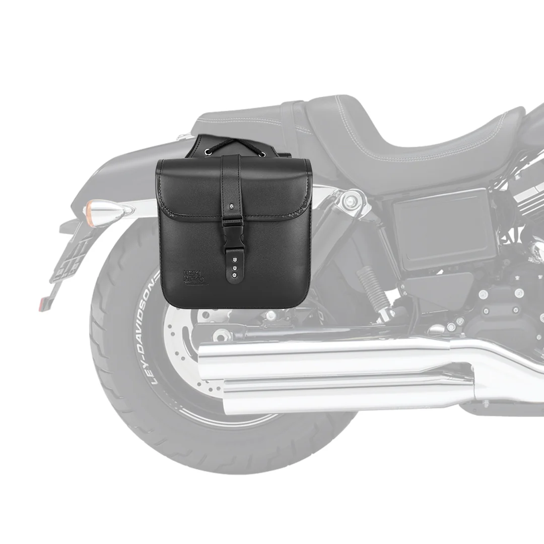 Motorcycle Leather Saddle Bags for Sportster Softail Dyna Road King - Image 8