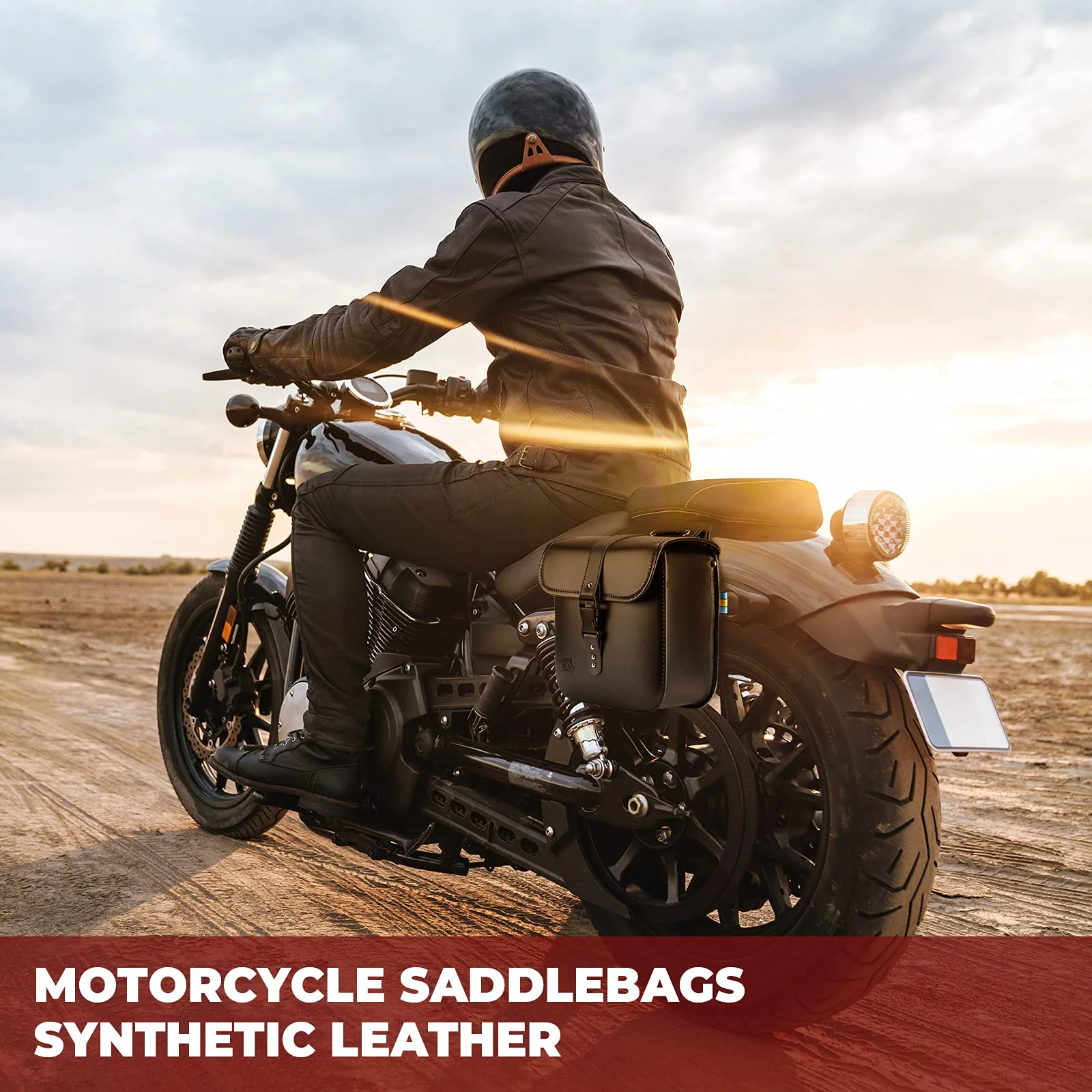 Motorcycle Leather Saddle Bags for Sportster Softail Dyna Road King - Image 9