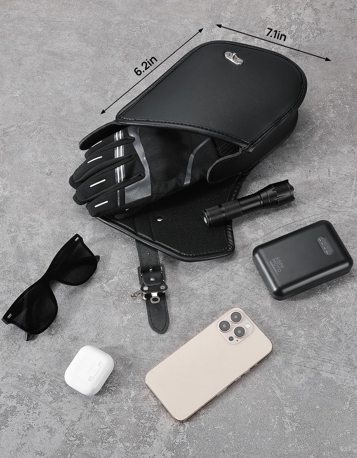 Motorcycle Leather Side Bag for Sportster 883 1200 Softail - Image 4