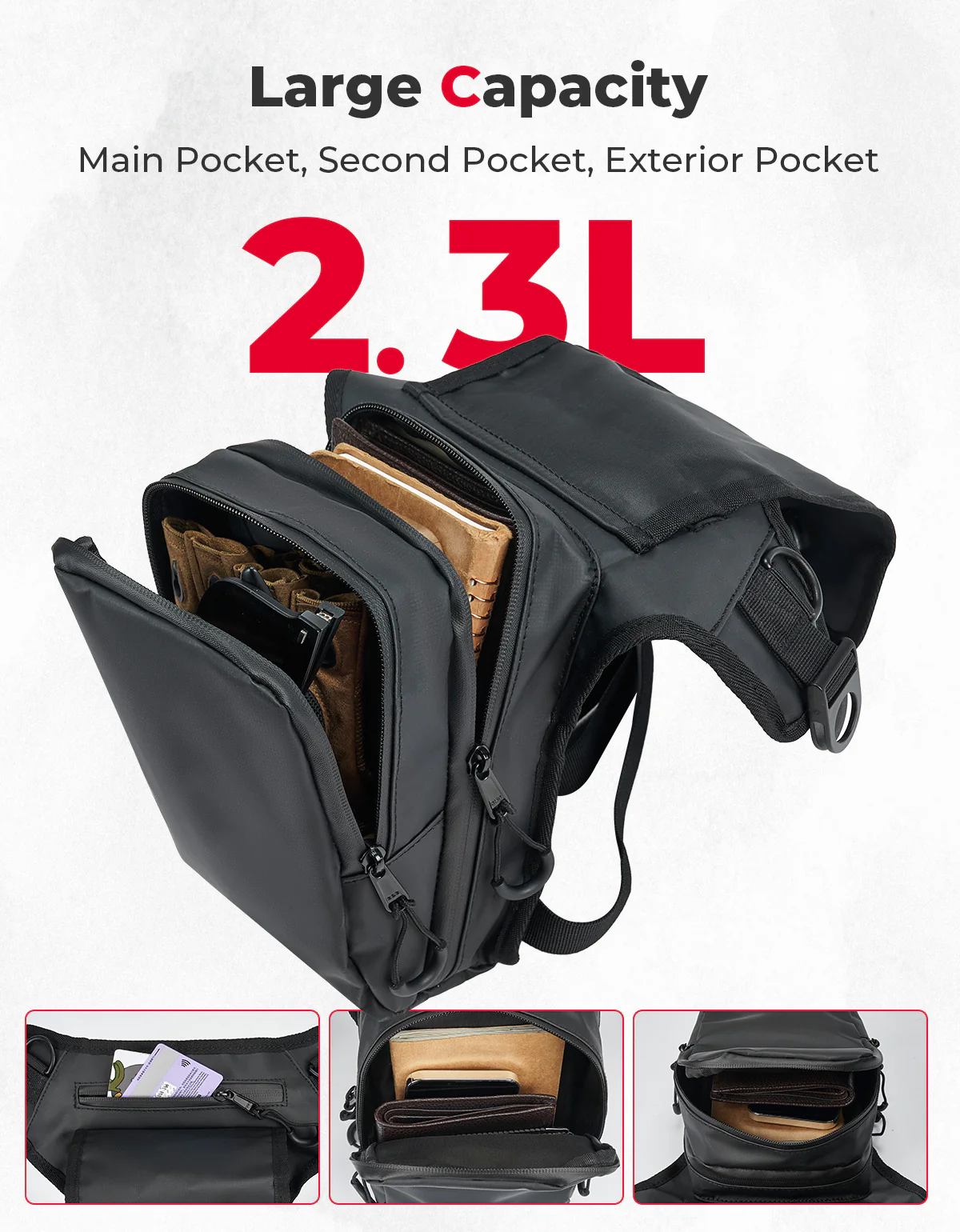 Motorcycle Leg Bag, 2.3L Capacity - Image 3