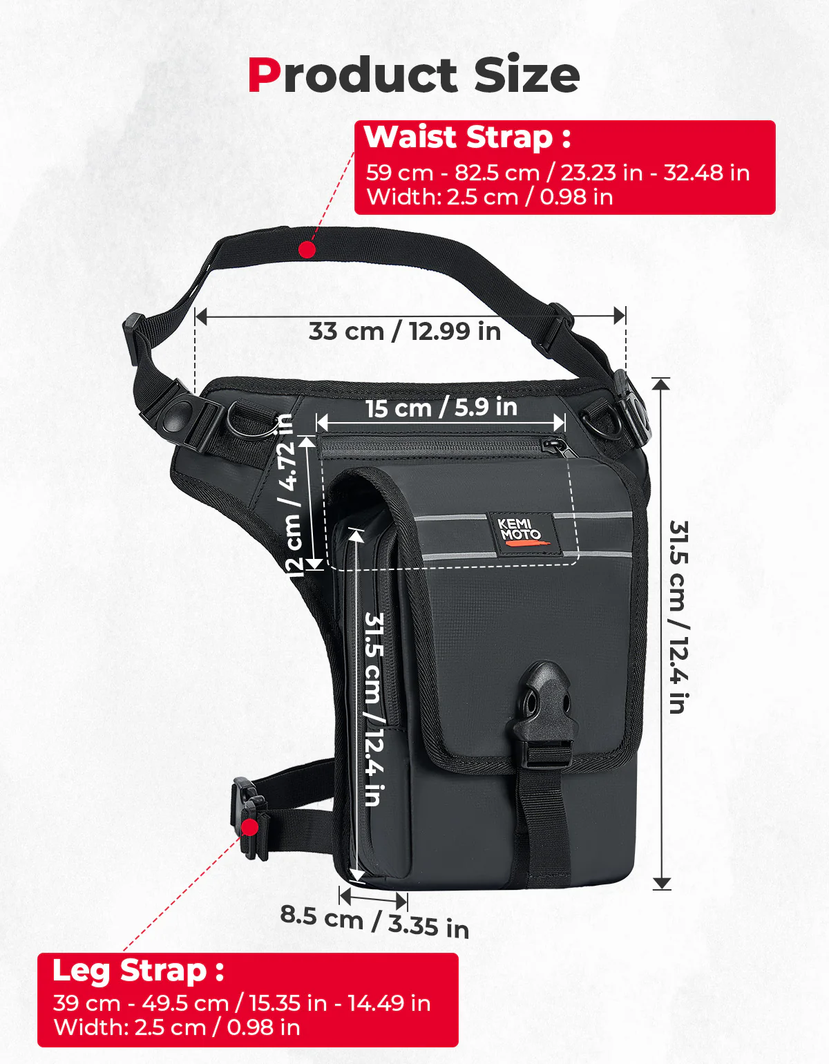 Motorcycle Leg Bag, 2.3L Capacity - Image 5