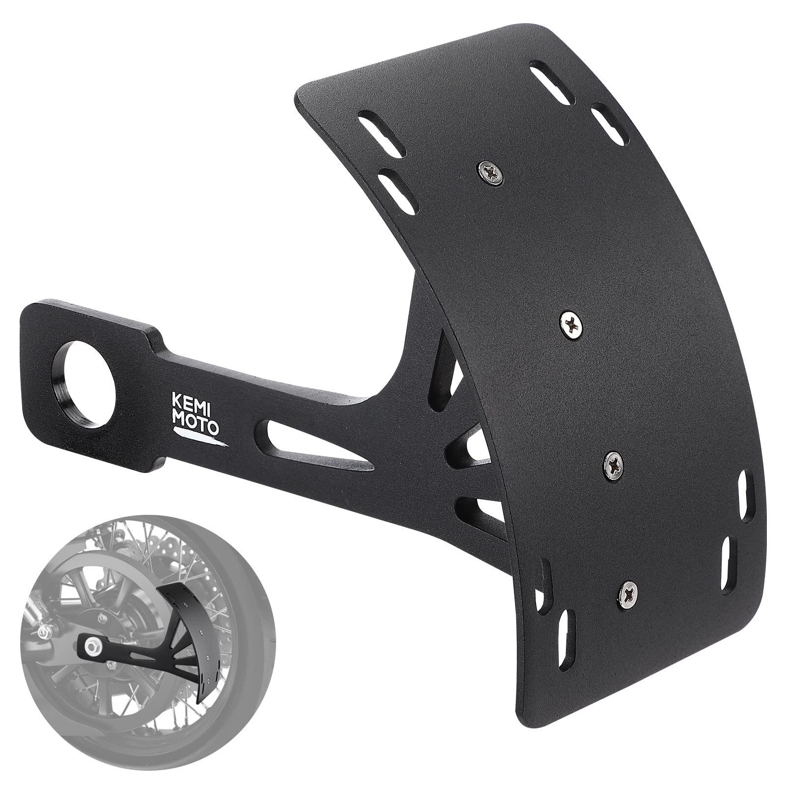 Motorcycle License Plate Bracket Universal Black