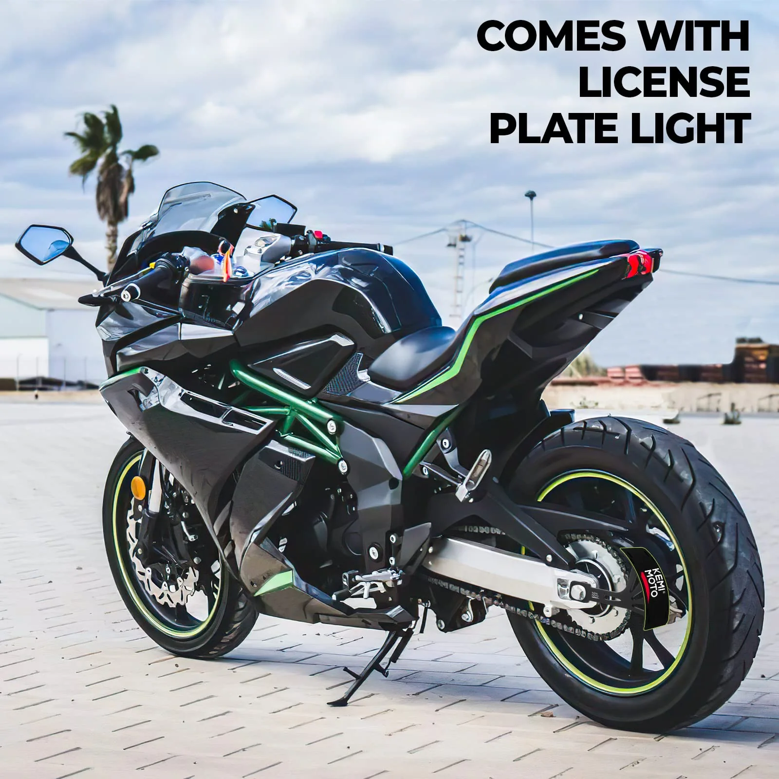 Motorcycle License Plate Bracket Universal Black - Image 6