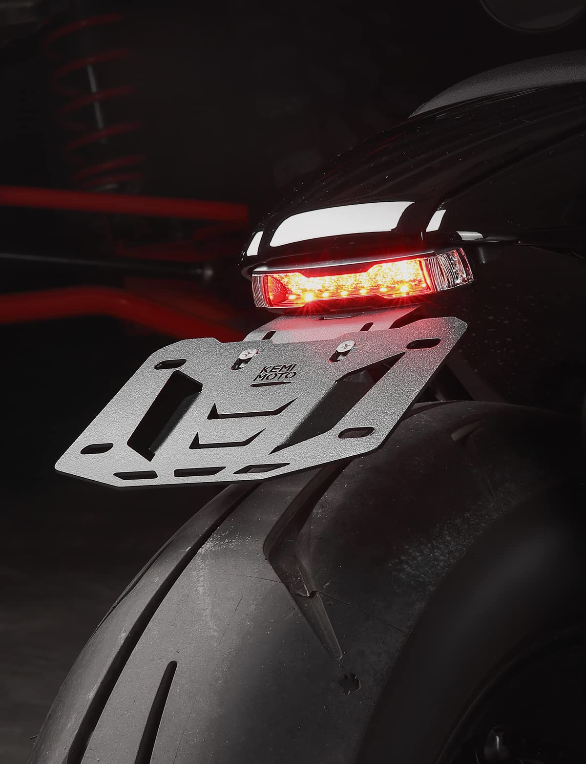 Motorcycle License Plate Bracket with LED Signal Light - Image 6