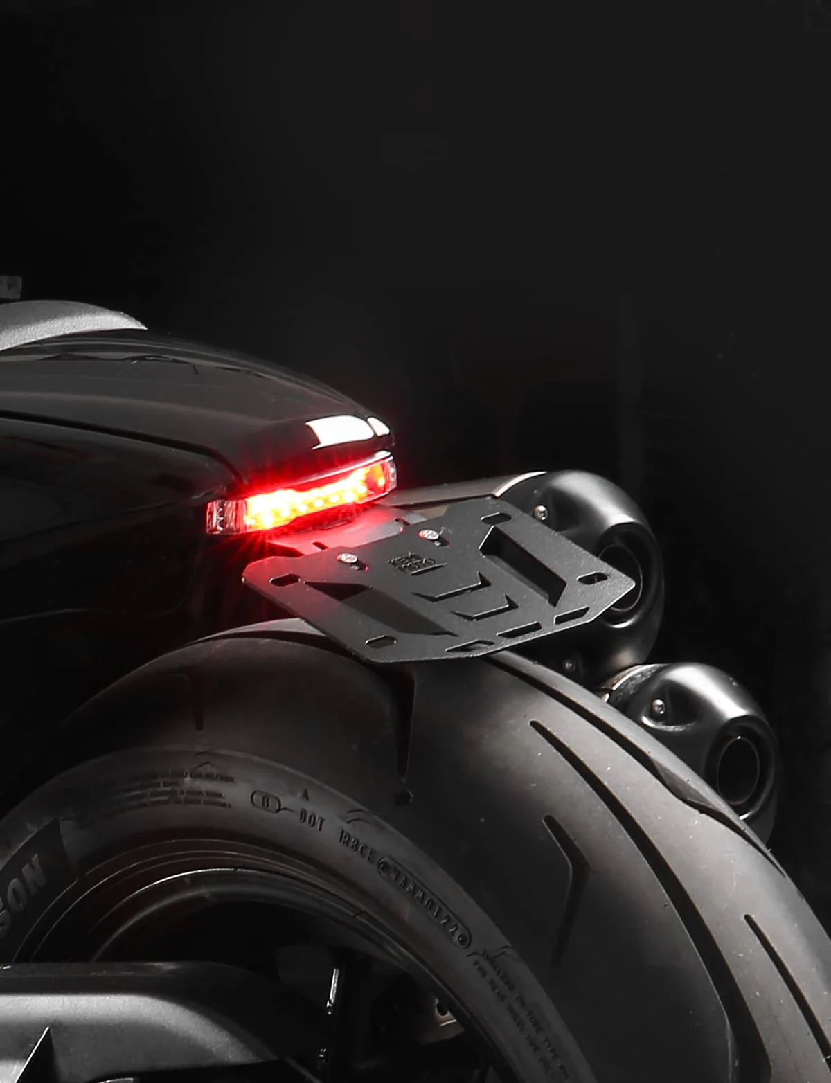 Motorcycle License Plate Bracket with LED Signal Light - Image 7