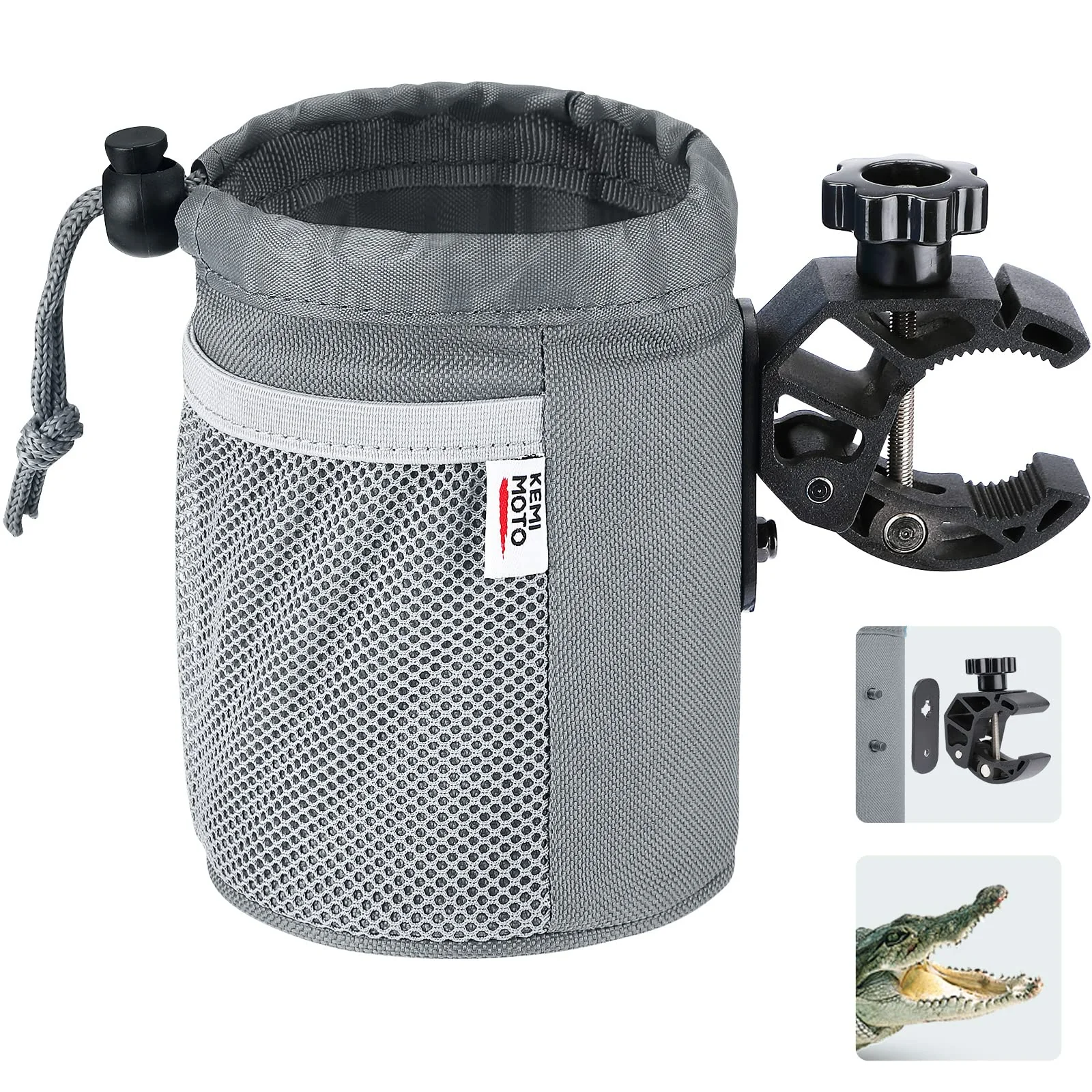 Universal Oxford Fabric Cup Holder with 0.6"-1.5" Alligator Clamp - Image 10