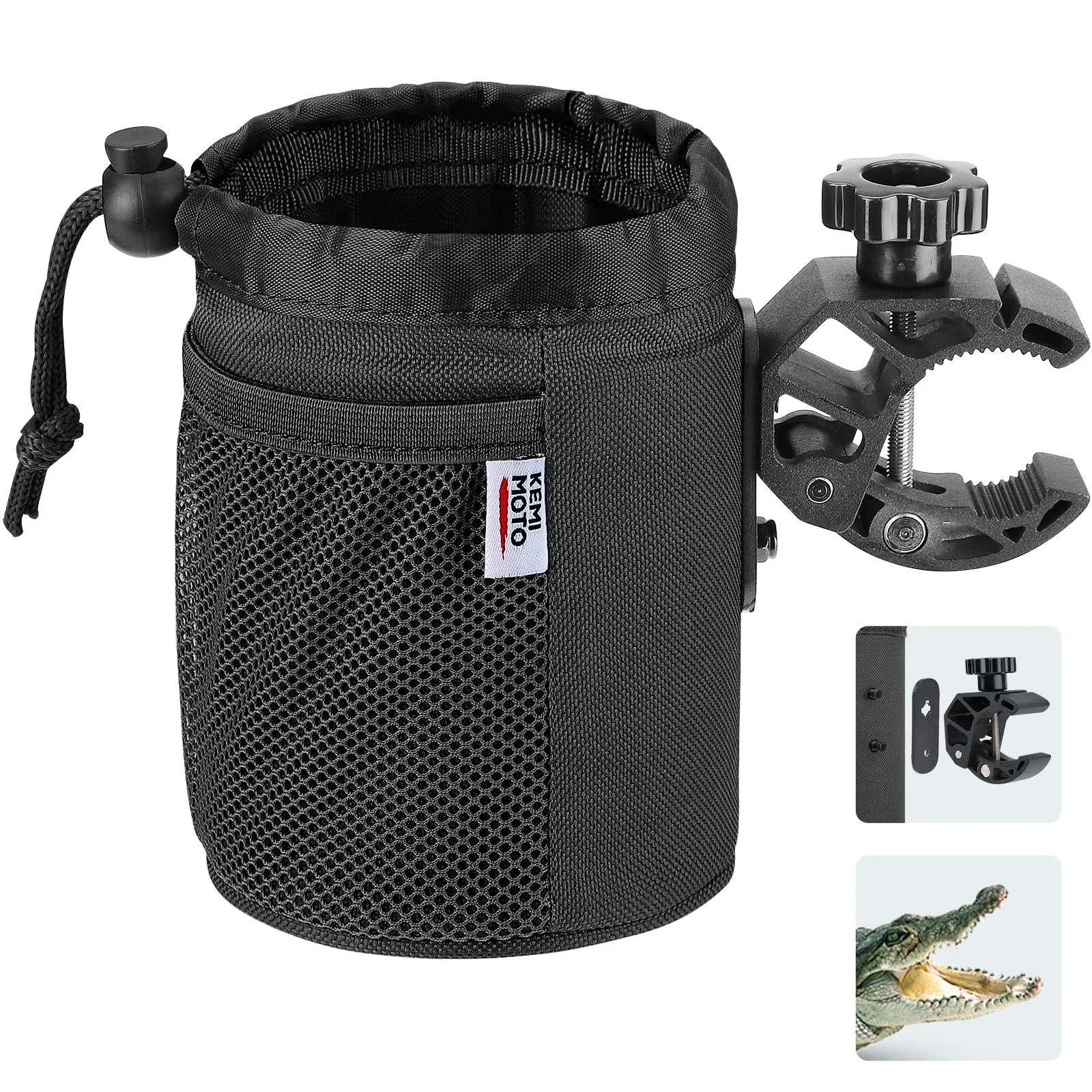 Universal Oxford Fabric Cup Holder with 0.6"-1.5" Alligator Clamp - Image 11