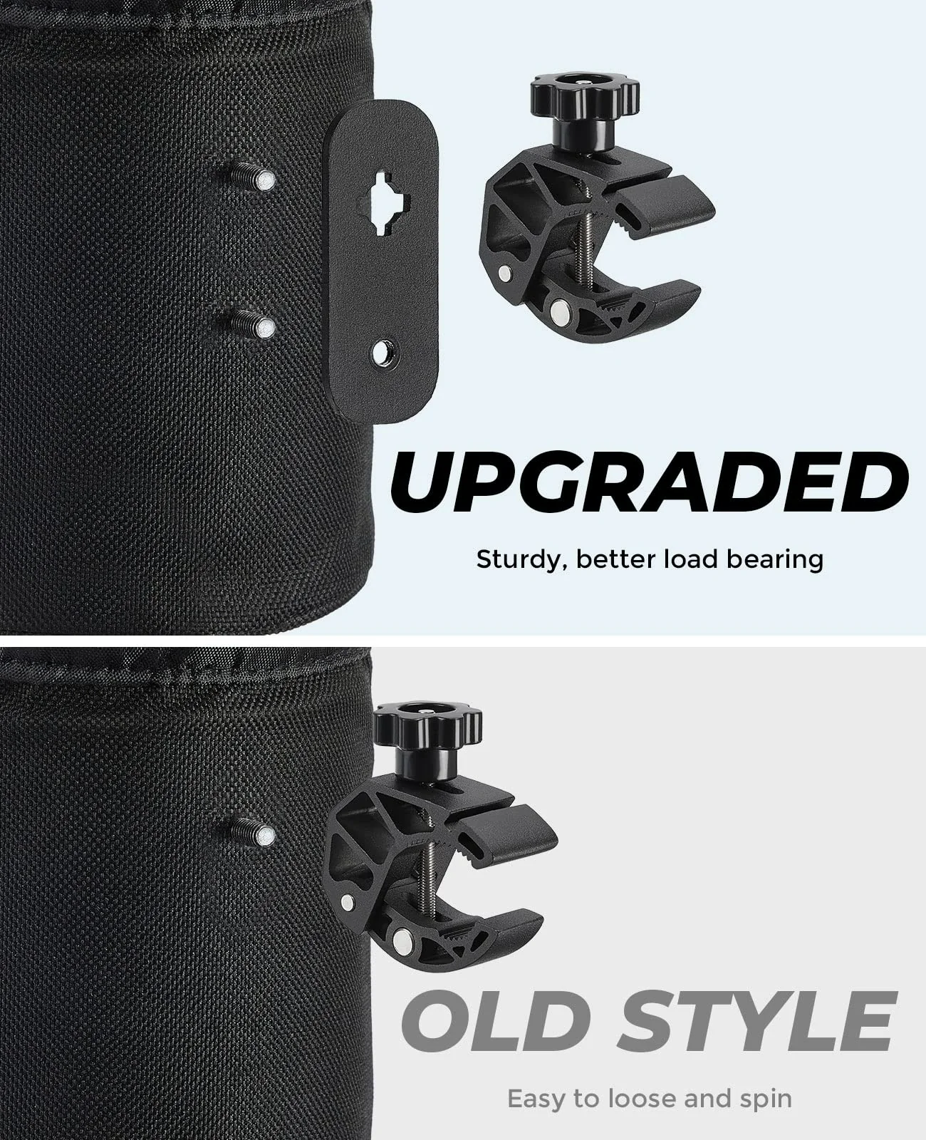 Universal Oxford Fabric Cup Holder with 0.6"-1.5" Alligator Clamp - Image 2