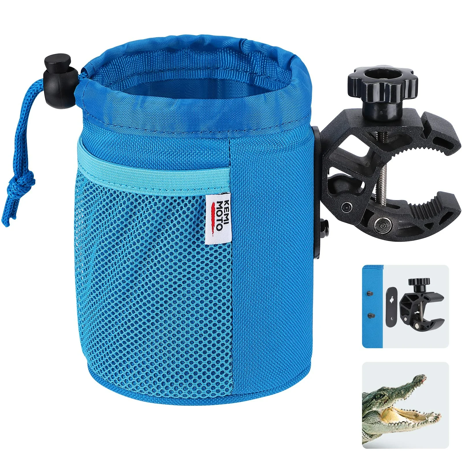 Universal Oxford Fabric Cup Holder with 0.6"-1.5" Alligator Clamp - Image 9