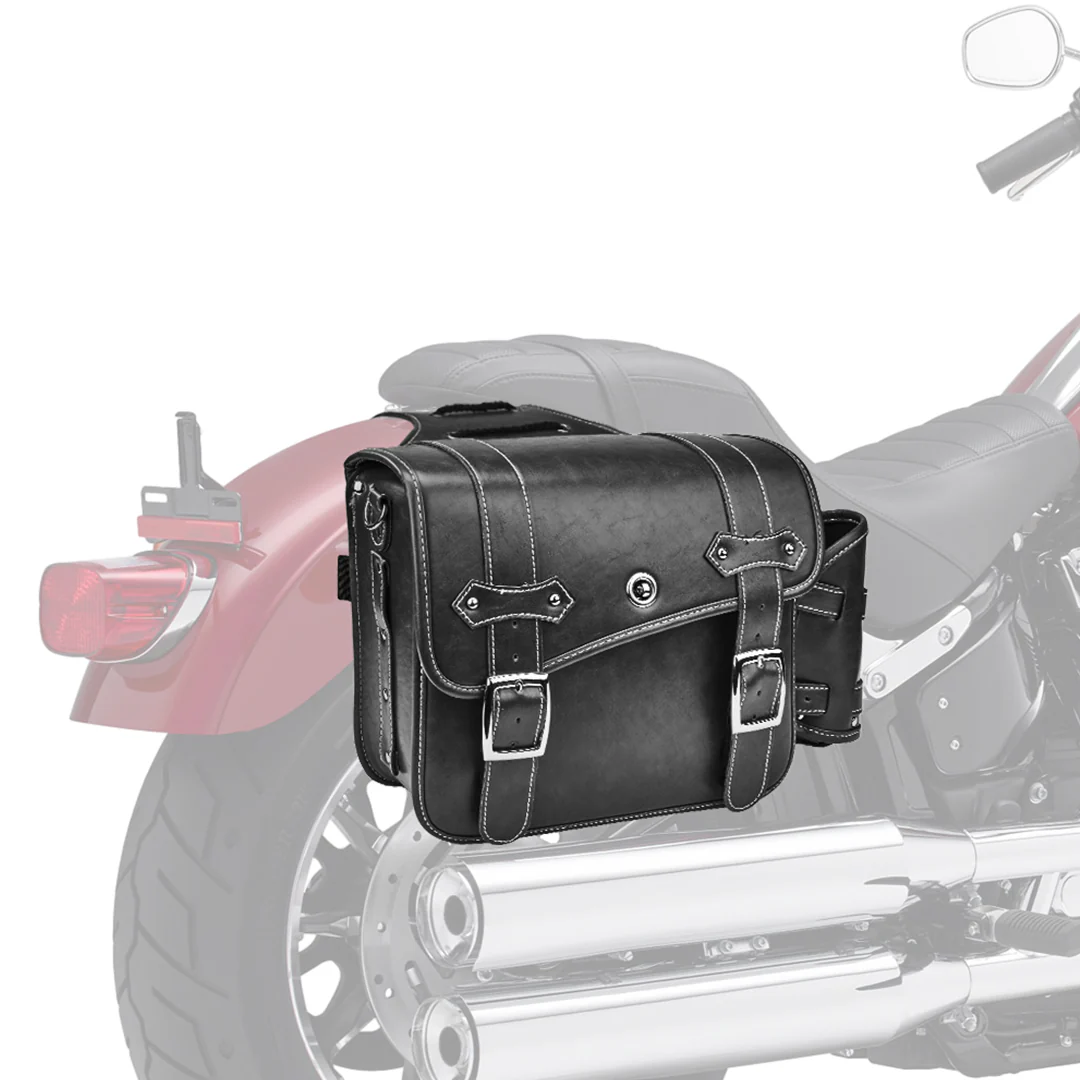 Motorcycle PU Leather Saddlebag for Softail Dyna Road King V-star Shadow - Image 11