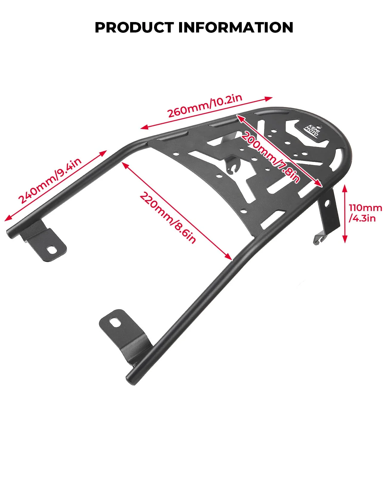 Motorcycle Rear Luggage Rack for Yamaha TW200 1987-2023 - Image 5