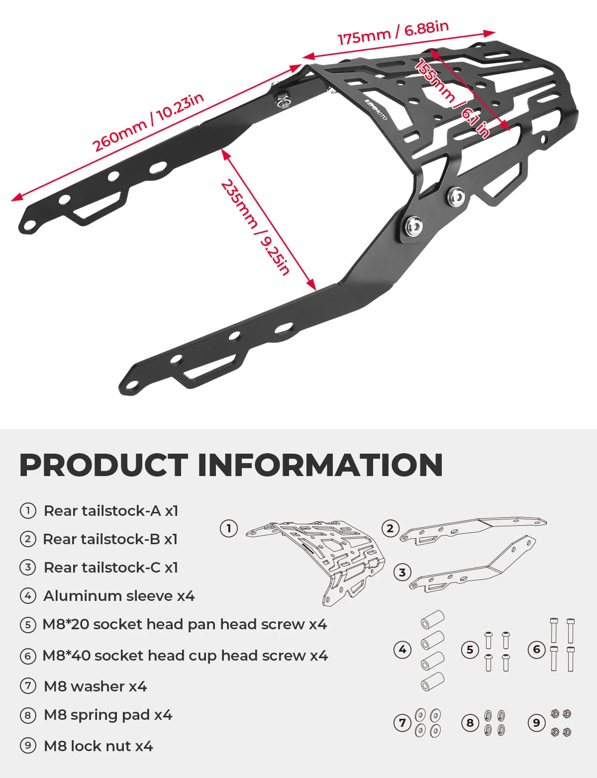 Rear Rack Luggage Storage Rack Carrier for Grom (2022-2024) - Image 2