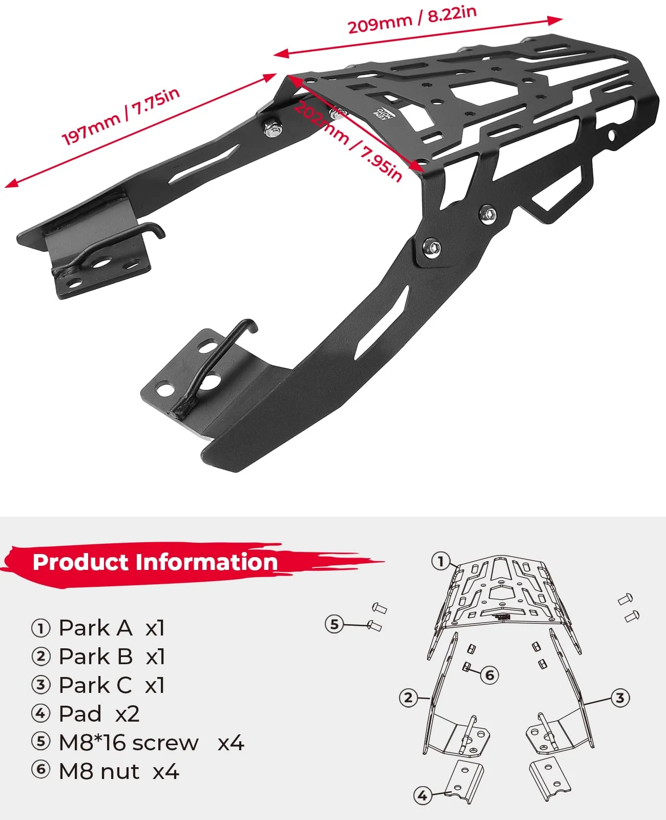 Motorcycle Rear Tail Storage Rack for Navi 2022-2024 - Image 5