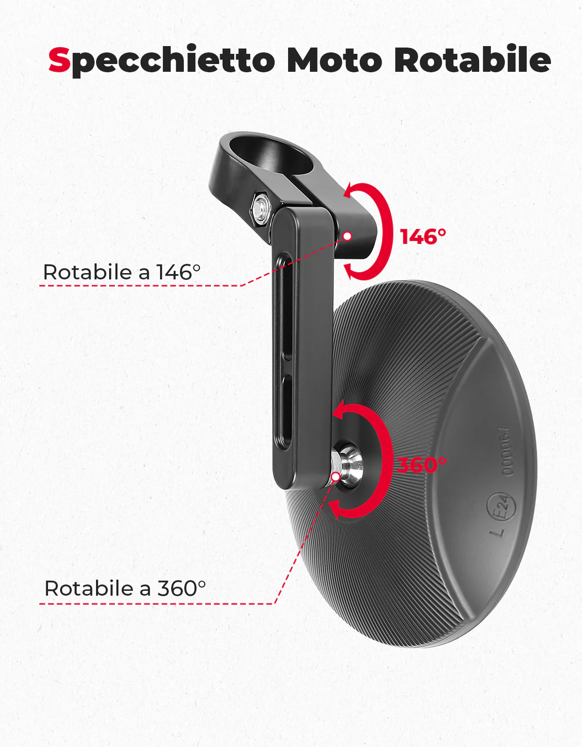 Motorcycle Rear View Mirror, CNC Aluminum Bar for 22mm or 25.4mm - Image 4