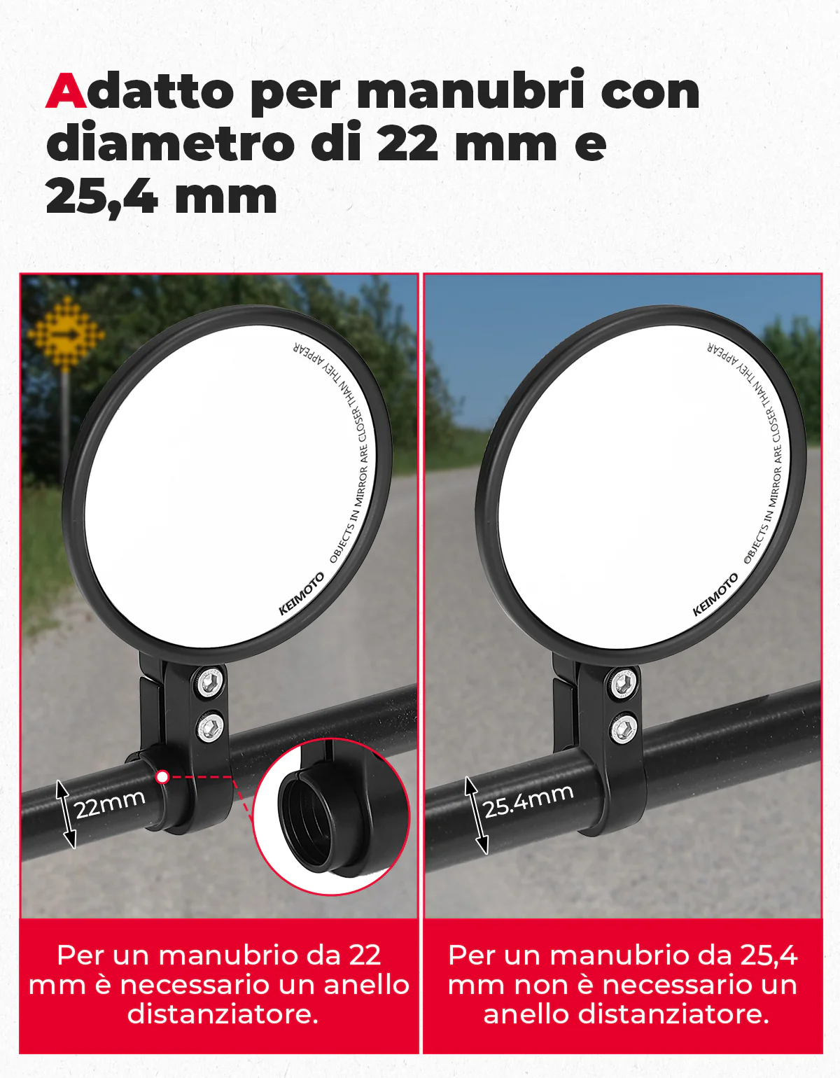 Motorcycle Rear View Mirror, CNC Aluminum Bar for 22mm or 25.4mm - Image 5