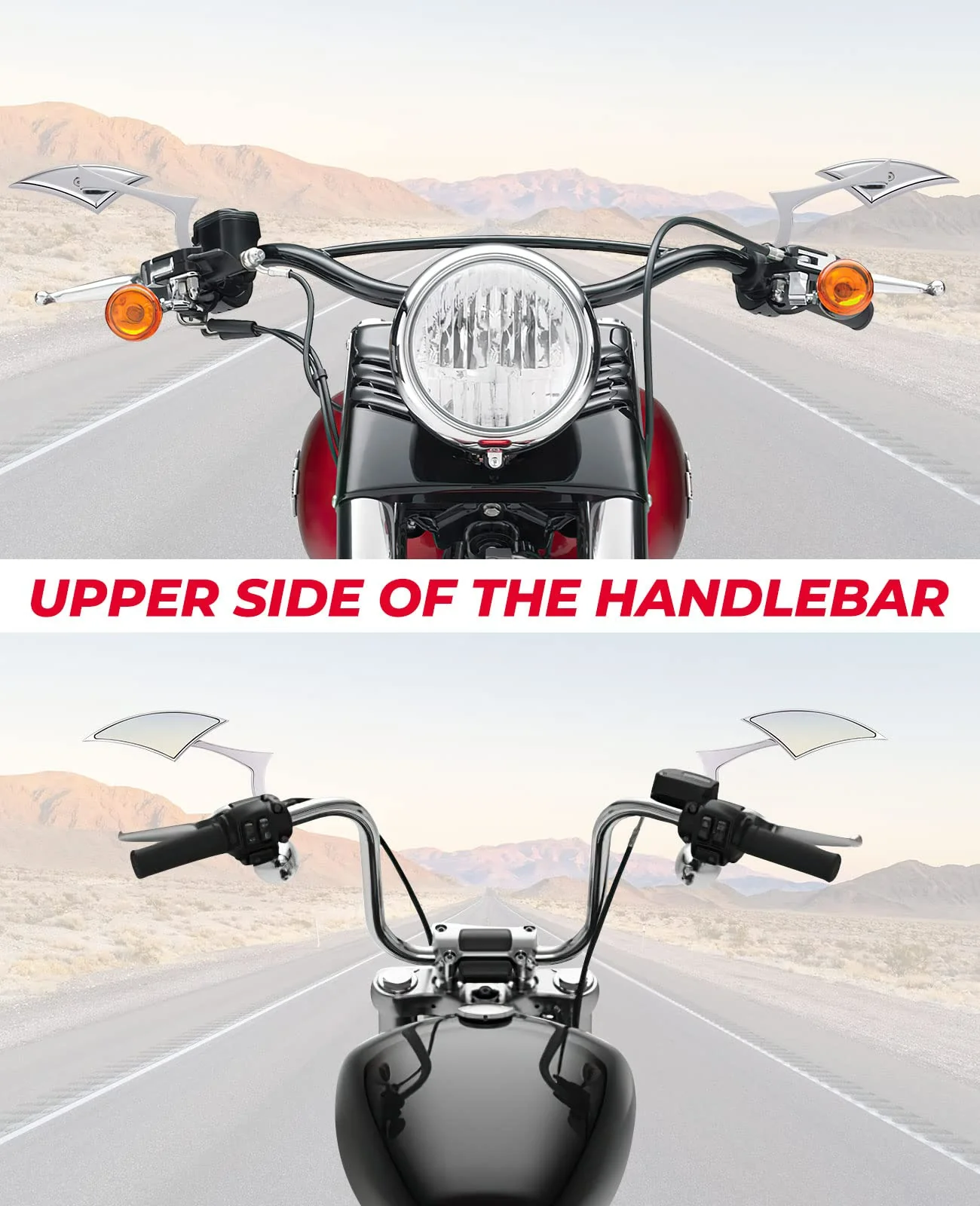 Chrome Spear Blade Mirrors for Street Glide Electra Glide Softail Dyna - Image 5