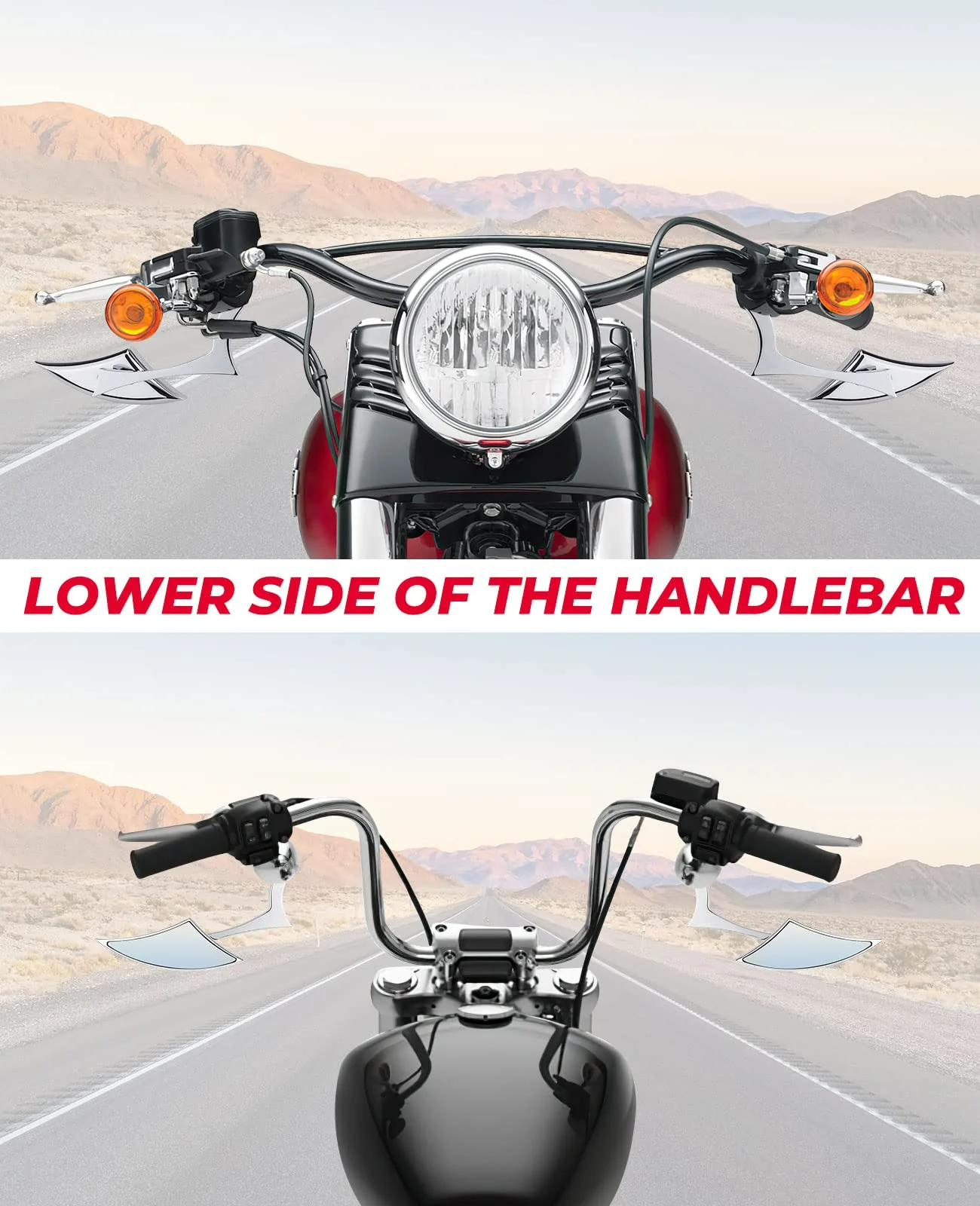 Chrome Spear Blade Mirrors for Street Glide Electra Glide Softail Dyna - Image 6