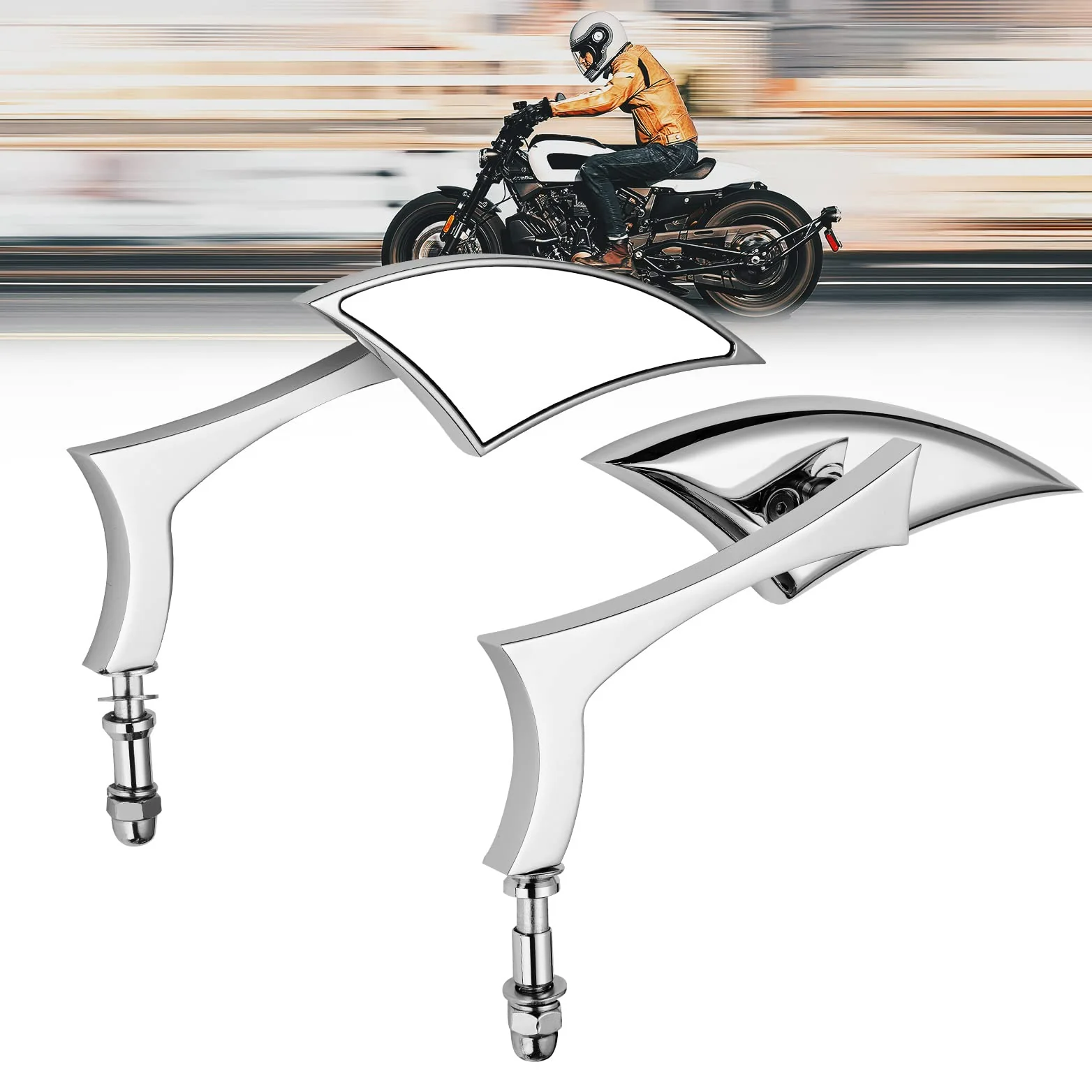 Chrome Spear Blade Mirrors for Street Glide Electra Glide Softail Dyna - Image 8