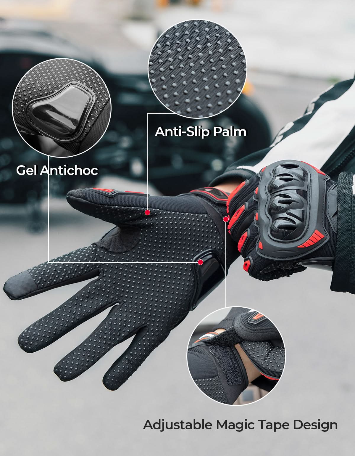 Motorcycle Riding Gloves Touchscreen Anti-Slip For Men Women - Image 4