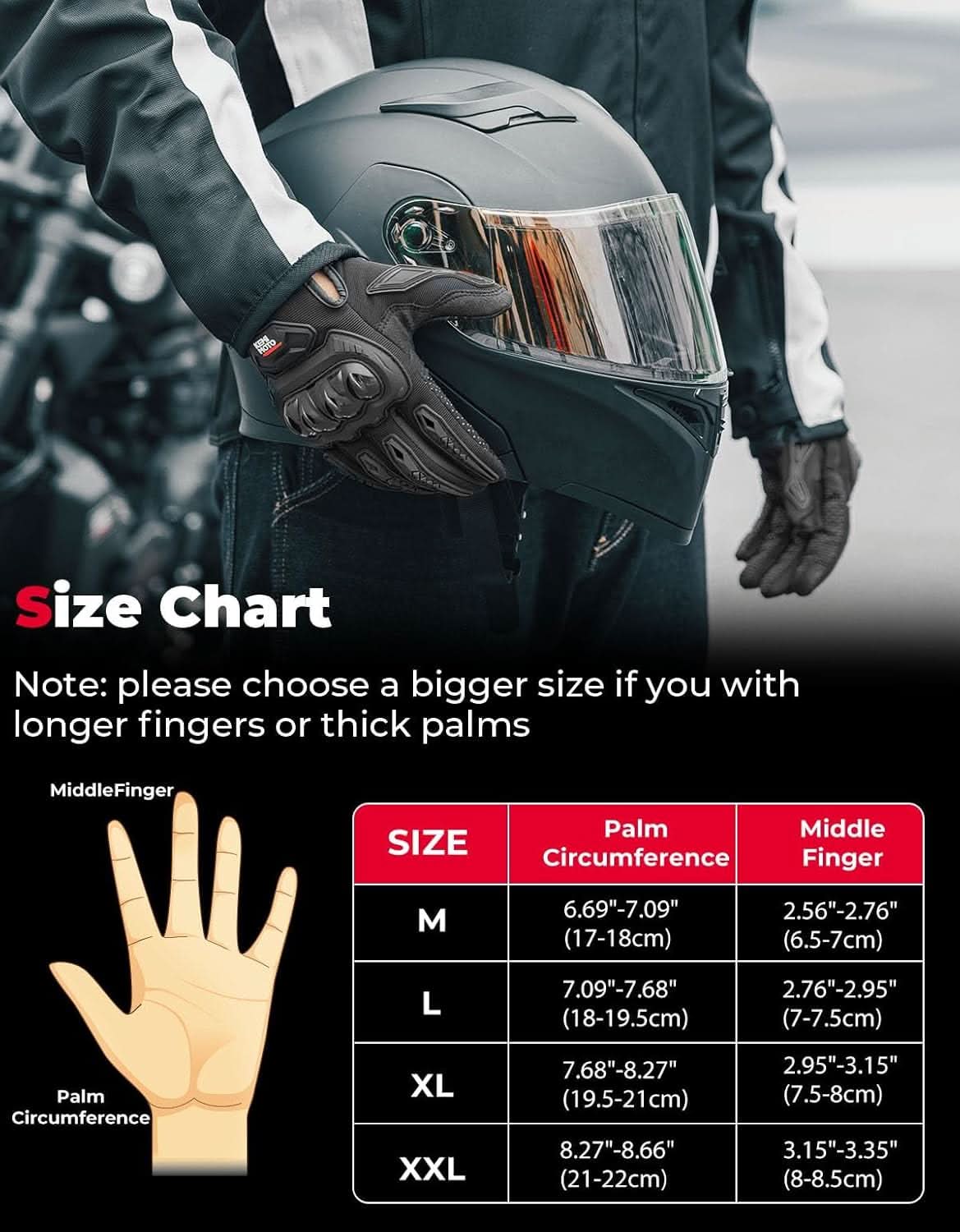 Motorcycle Riding Gloves Touchscreen Anti-Slip For Men Women - Image 8