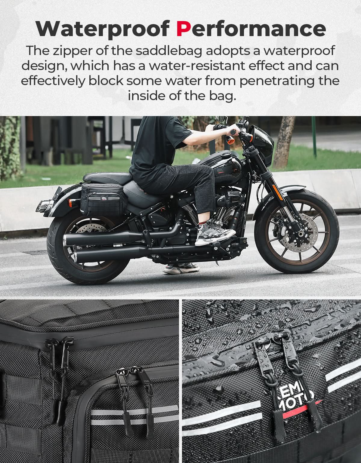 Motorcycle SaddleBags 15L with Brackets for Softail Dyna Sportster Cruiser - Image 3