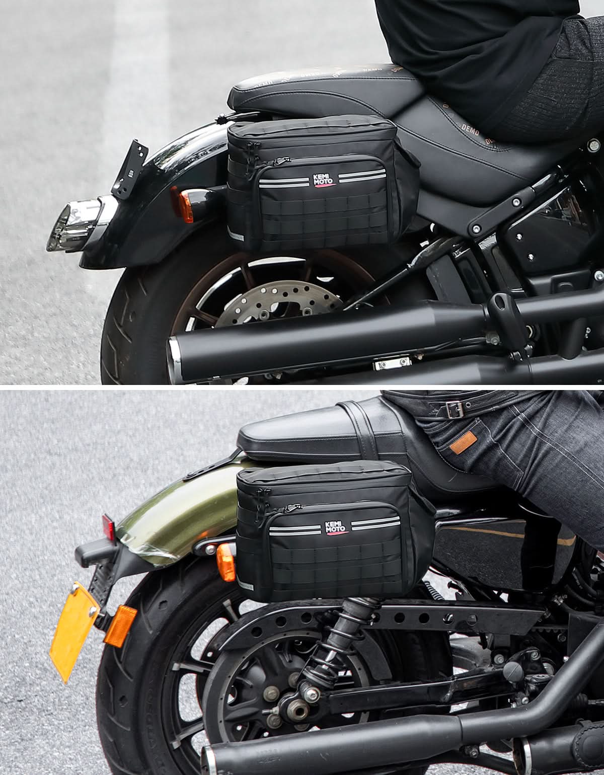 Motorcycle SaddleBags 15L with Brackets for Softail Dyna Sportster Cruiser - Image 7