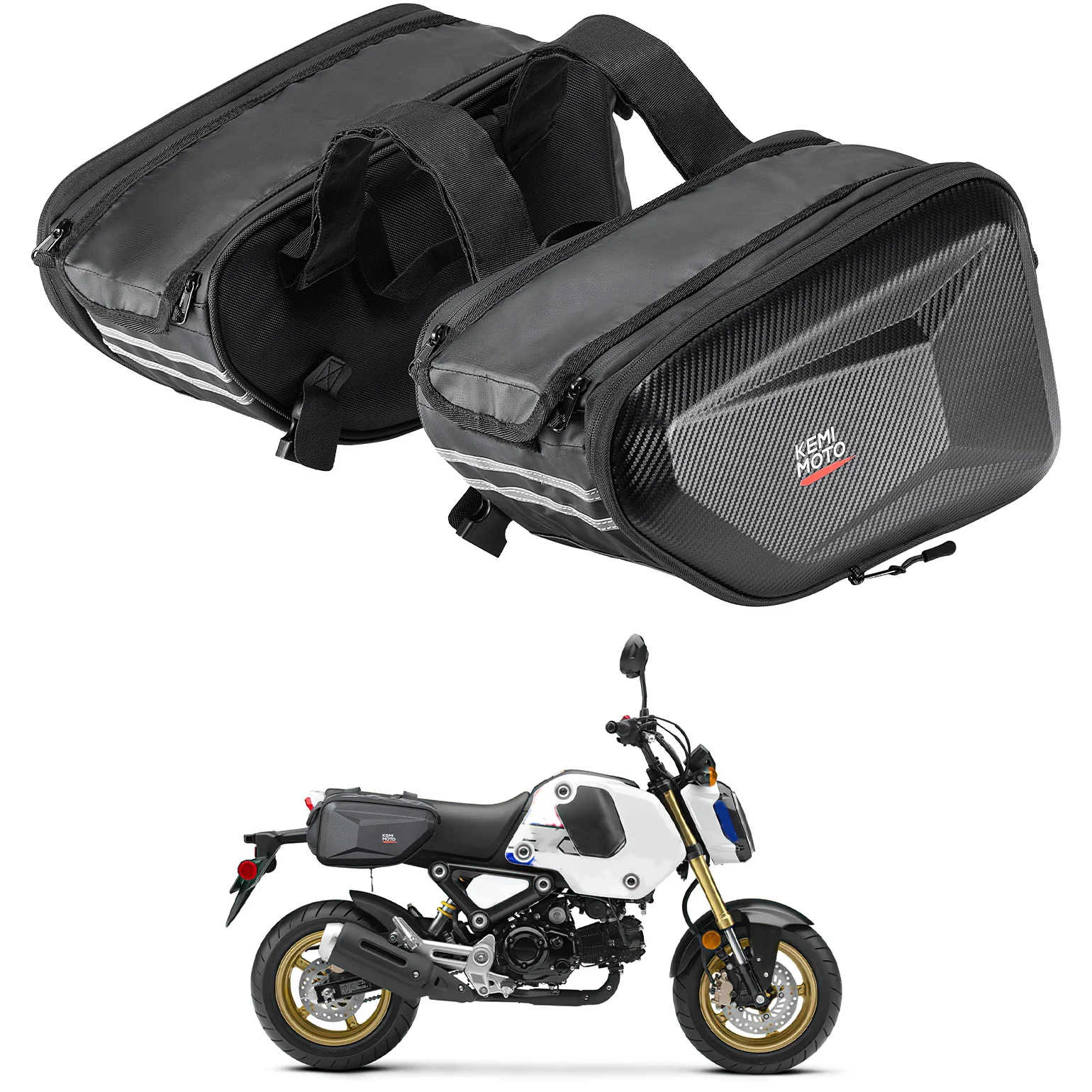 Motorcycle Hard Extendable Saddlebags for Grom Navi 2022-2025 - Image 8