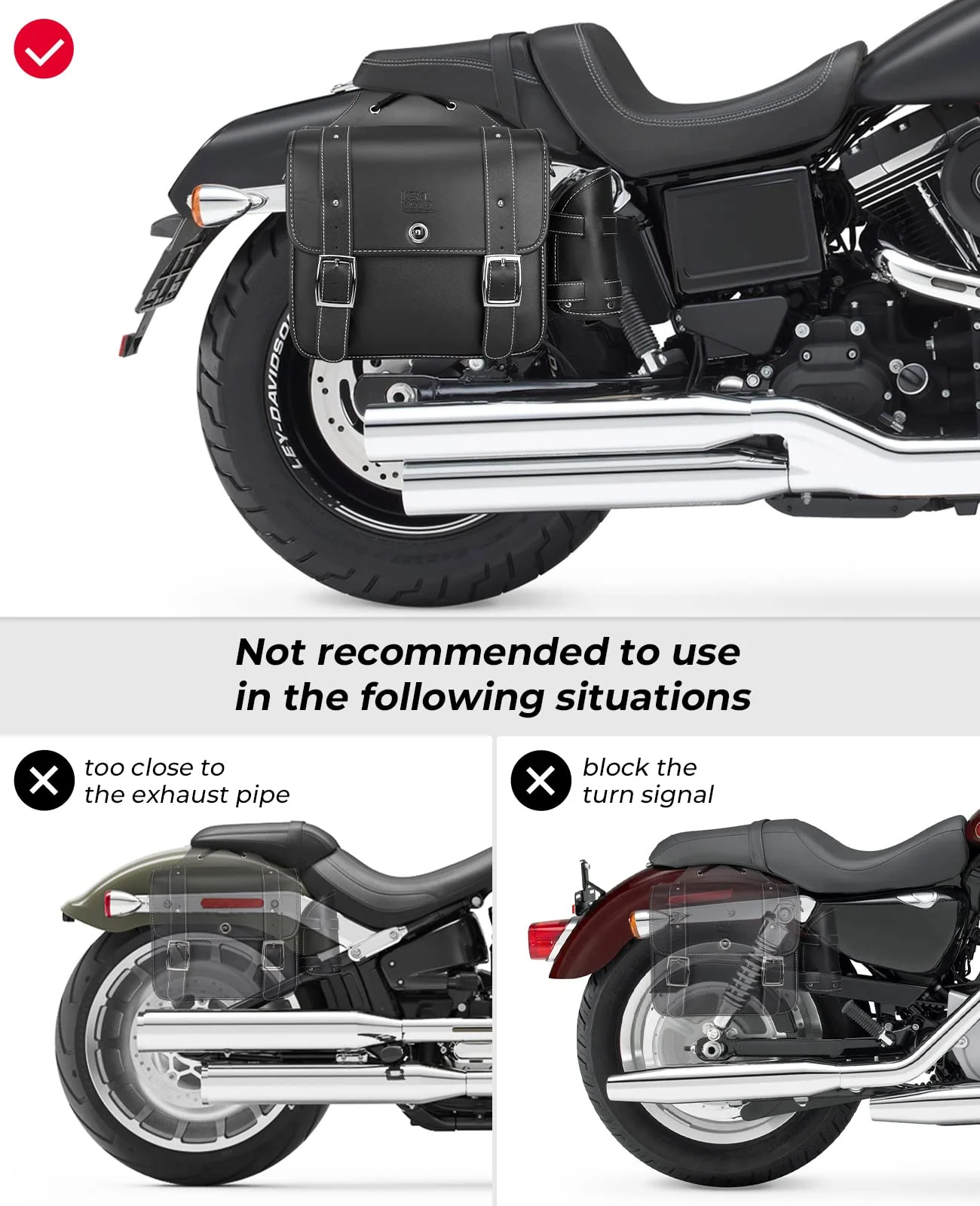 20L PU Leather Saddlebags With Cup Holder for Sportster Softail Dyna (1 Pair) - Image 4