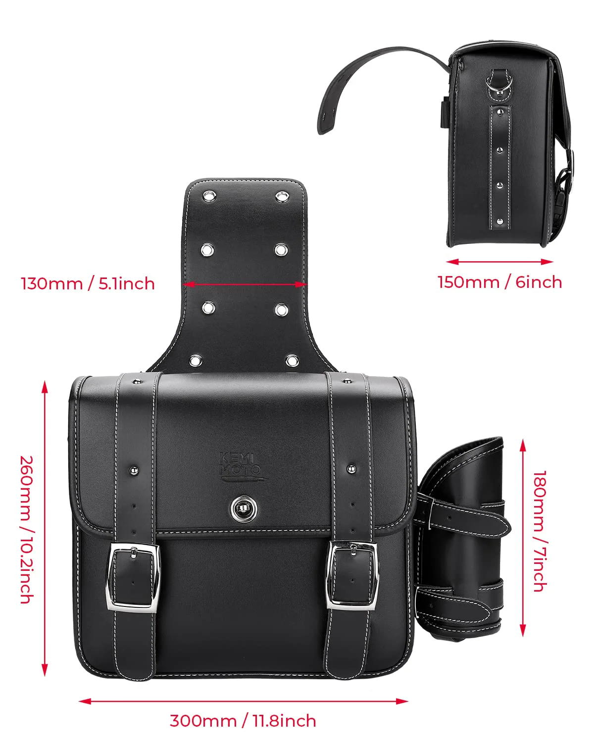 20L PU Leather Saddlebags With Cup Holder for Sportster Softail Dyna (1 Pair) - Image 5
