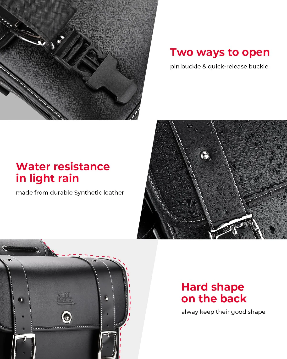 20L PU Leather Saddlebags With Cup Holder for Sportster Softail Dyna (1 Pair) - Image 6