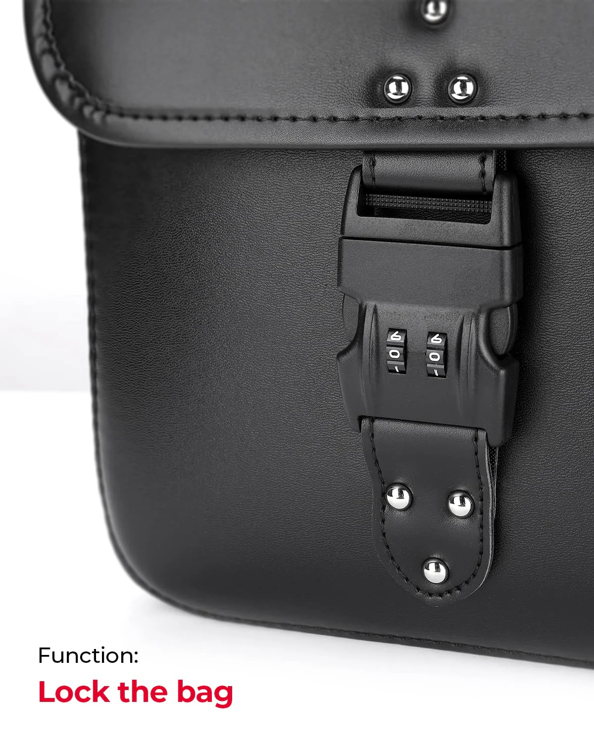 14L PU Leather Saddlebags with Lock for Harley - Image 4